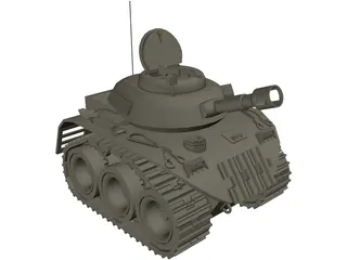 Cartoon Tank 3D Model preview