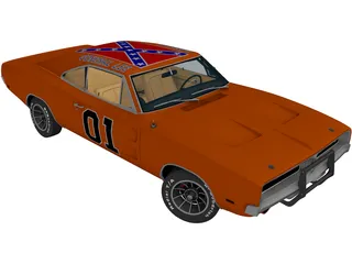 Dodge Charger R-T General Lee (1969) 3D Model preview