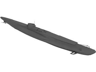 Submarine Aircraft Carrier U-820 3D Model preview