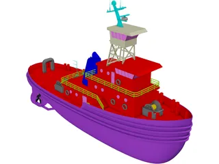 Tug Boat 3D Model preview