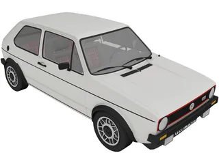 Volkswagen Golf Mk1 GTI Typ-17 (1975) 3D Model preview