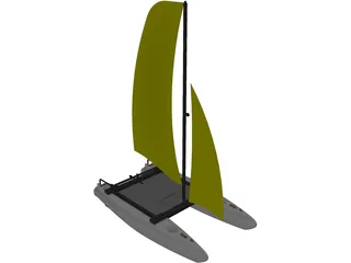 Small Catamaran 3D Model preview