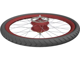 Rear Wheel with CVT Hub 3D Model preview