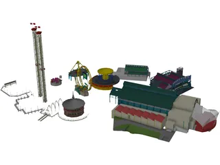 Amusement Park 3D Model preview