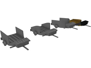 Motorcycle Trailer 3D Model preview