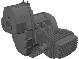 Dnepr Motorcycle Engine 3D Model preview