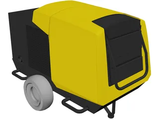 Mobile Air Compressor 3D Model preview