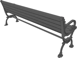 Street Bench 3D Model preview
