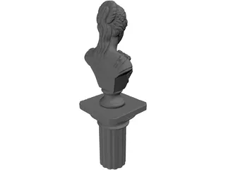 Woman Goddess Statue 3D Model preview