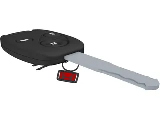 Honda Key with Chain 3D Model preview