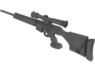 PSG-1 Sniper Rifle 3D Model preview