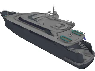 Superyacht 3D Model preview