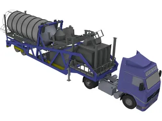 Mobile Concrete Batching Plant Mixer Unit Mobile 3D Model preview