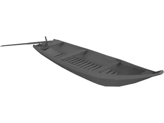 Wood Boat 3D Model preview