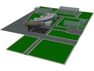 Round Building 3D Model preview