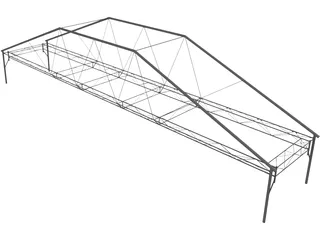 Fink Truss Bridge 3D Model preview