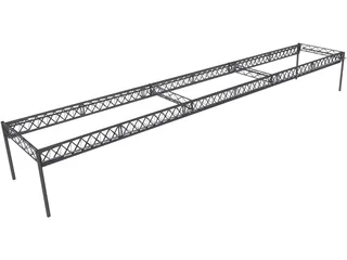Truss Girder Bridge 3D Model preview