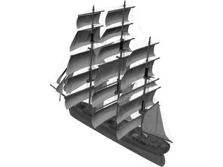 Bulk Carrier Cargo Vessel 3D Model preview