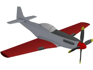 North American P-51 Mustang 3D Model preview