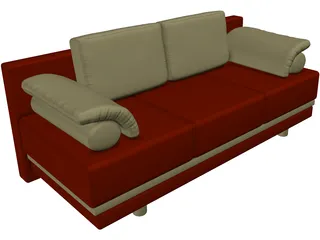 Double Sofa 3D Model preview