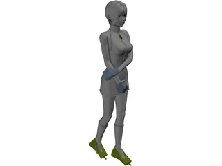 Japanese Girl 3D Model preview