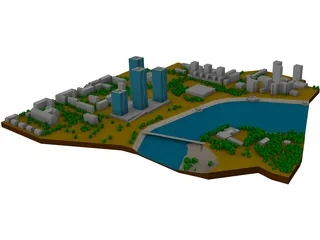 Astana River 3D Model preview