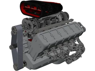 V12 Engine 3D Model preview