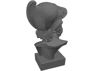 Roman Bust Statue 3D Model preview