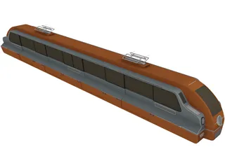 Train Futuristic 3D Model preview