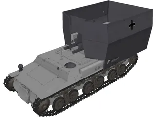 Sdkfz 135/2 105mm leFH 3D Model preview