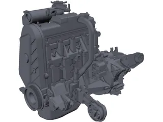 Vaz 21083 Engine 3D Model preview