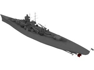 Gneisenau Cruiser 3D Model preview