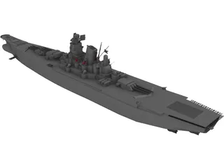 Musashi Battleship 3D Model preview