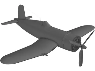World War Two Fighter Plane 3D Model preview
