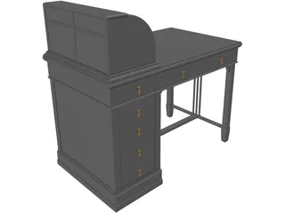 Desk Table 3D Model preview