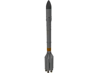 Proton Rocket 3D Model preview