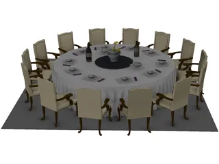 Catering Table 3D Model preview