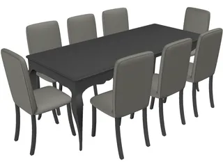 Dining Table 3D Model preview