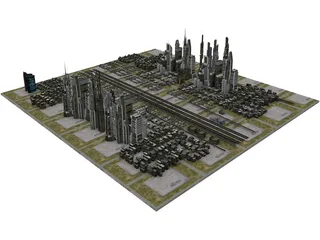 Metro City of the Future 3D Model preview