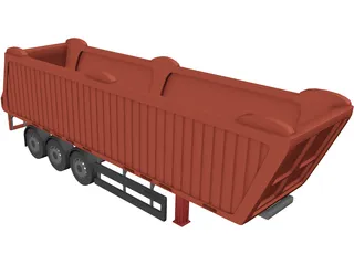 Truck Trailer 3D Model preview