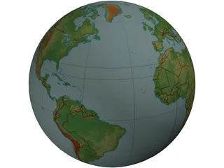 Earth Globe 3D Model preview