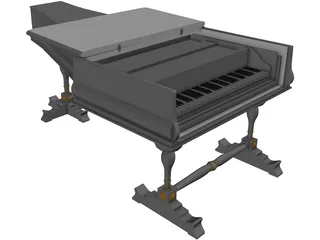 Vintage Piano 3D Model preview