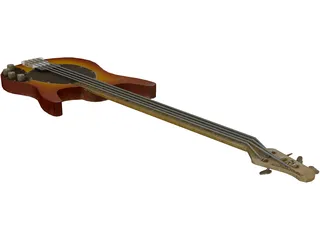 Bass Guitar 3D Model preview