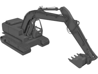 Hyundai Excavator 3D Model preview