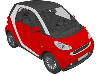 Smart ForTwo (2011) 3D Model preview
