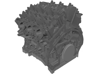 Twin Turbo V6 Engine 3D Model preview