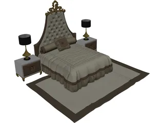 King Bed 3D Model preview