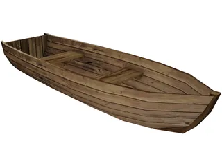 Wood Boat 3D Model preview