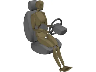 Woman Driving 3D Model preview