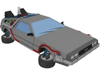 DMC Delorean X 3D Model preview